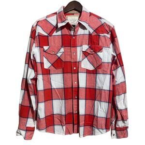 Ditch Plains red and blue flannel pearl snap shirt - Large‎
